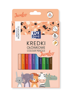 Kredki ołówkowe jumbo Oxford kids 12 kolorów