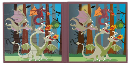 Puzzle magnetyczne Smoki 40 elementów Scratch