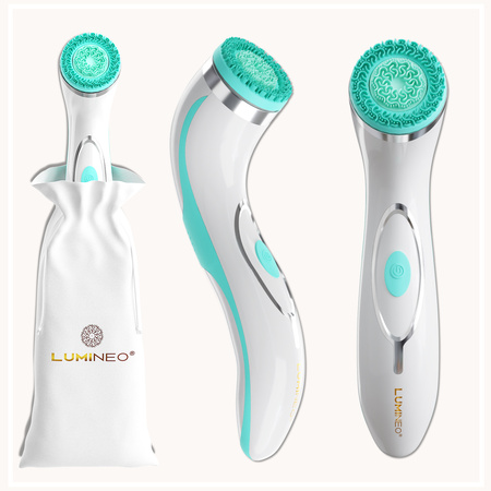 Szczoteczka Brush Pro LUMINEO 4 końcówki + żel do wszystkich rodzajów skóry turkusowa