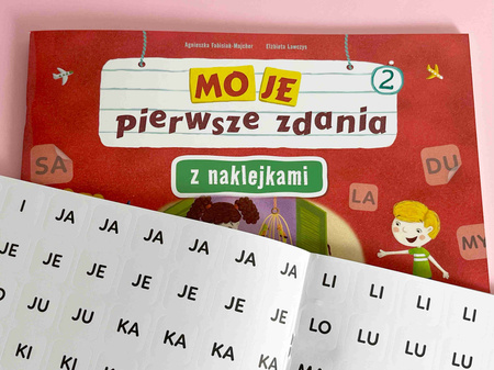 Moje pierwsze zdania z naklejkami wielokrotnego użytku zeszyt 2