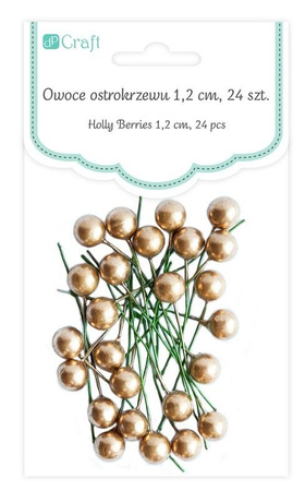 Owoce Ostrokrzewu złote 1,2cm 24szt.