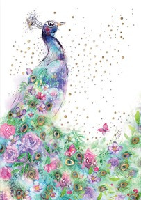 Karnet mini B8 Paw w kwiatach