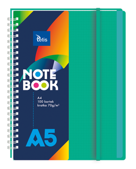 Kołonotatnik A5 okładka pp kolor zielony 70g/m2 100 kartek