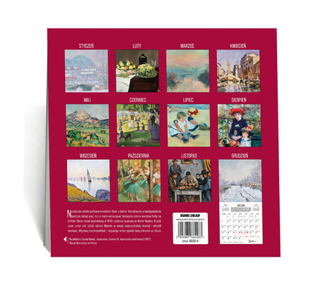 Kalendarz 2026 ścienny Impresjoniści