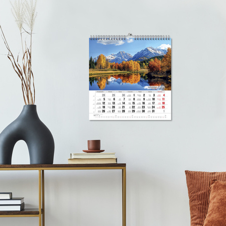 Kalendarz 2026 Barwy Natury kwadrat ścienny