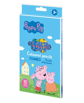 Kredki ołówkowe okrągłe Jumbo Peppa Pig 10 kolorów