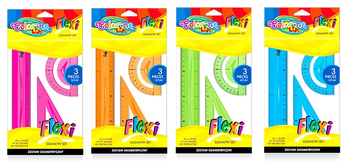 Zestaw geometryczny flexi 15 cm 3 elementowy 4 kolory Colorino Kids