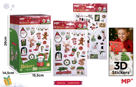 Naklejki świąteczne 3D 1szt.mix