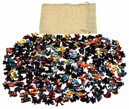 Puzzle 200 drewniane kolorowe Ptak