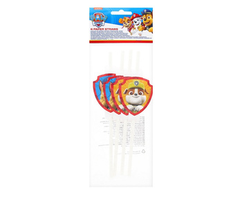 Słomki papierowe z medalionem Paw Patrol Rescue Heroes 4szt.