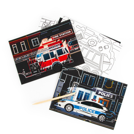 Wydrapywanka z kolorowanką 2w1 Kidea Pojazdy