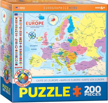Puzzle 200 Smartkids Map of Europa 6200-5374