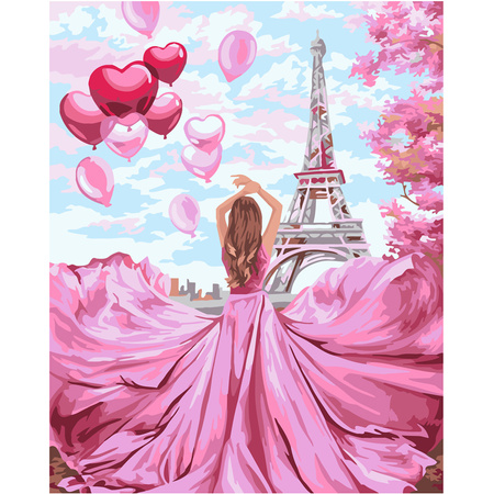 Malowanie po numerach Dziewczyna w Paryżu 40x50 cm