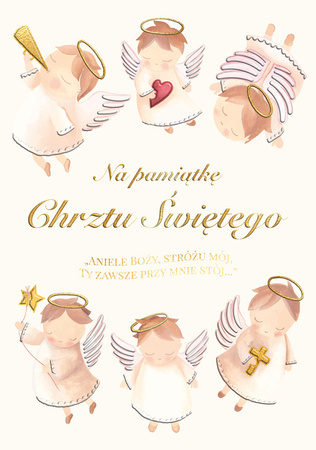 Karnet A5 Chrzest Aniołki