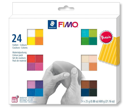 Zestaw FIMO soft kolory Basic 24x25g Staedtler