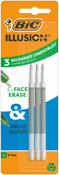 Wkład BIC Illusion Gel zielony blister 3szt.