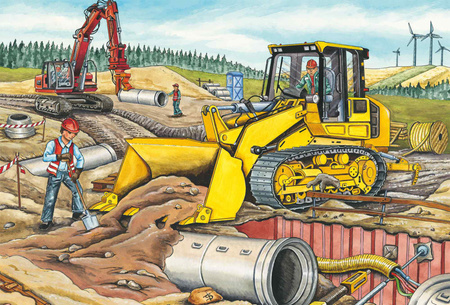 Puzzle 3x48 Pojazdy budowlane 112943