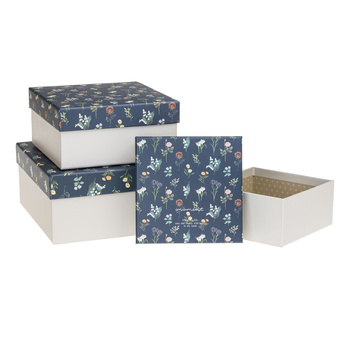 Pudełka ozdobne na prezenty PUK-24100-KW Kwiat 3 sztuki