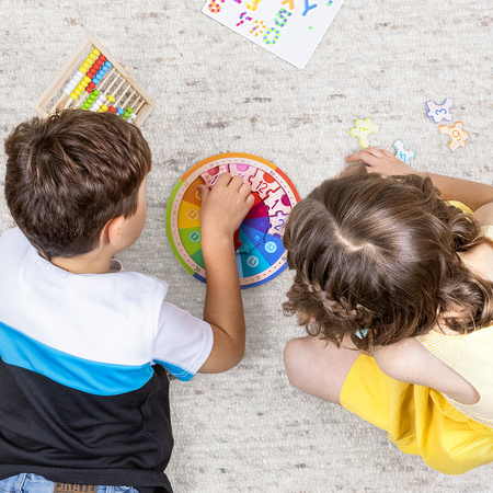 Zegar drewniany do nauki ABC