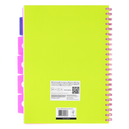 Kołozeszyt Strigo A4 Project Book Neon zielony linia