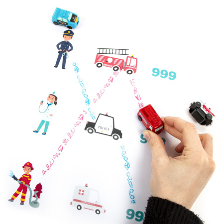 Stempelki pojazdy alarmowe Kidea 3 sztuki