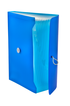 Teczka A4 PP harmonijkowa z gumką niebieska