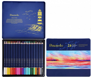 Kredki ołówkowe Finenolo metalowe opakowanie 24 kolory