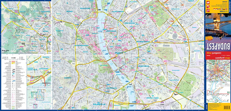 Budapest city street map 1:13 000 laminat 2019