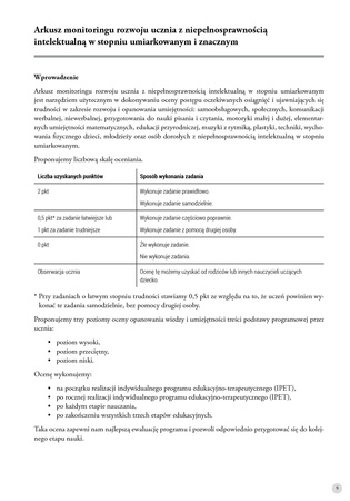 Uczę się i rozwijam arkusz monitoringu część 1 materiały do obserwacji rozwoju ucznia z niepełnosprawnością intelektualną w stopniu umiarkowanym i znacznym