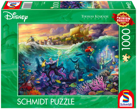 Puzzle 1000 PQ T. Kinkade Mała Syrenka i Urszula Disney 113670