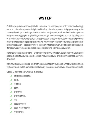 Język angielski Karty pracy dla uczniów ze specjalnymi potrzebami edukacyjnymi Część 2
