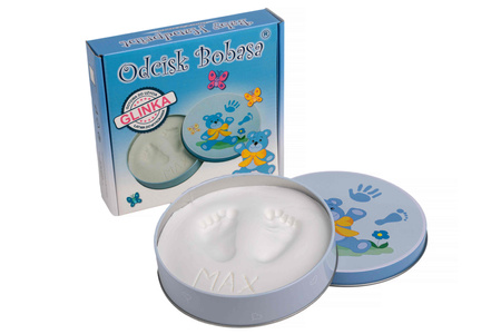 Odcisk bobasa glinka niebieski