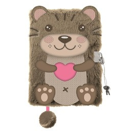 Pamiętnik A5 Włochacz  z kłódką 3D My Little Friend, Otter 96 k.