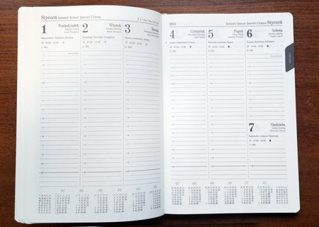 Kalendarz 2026 A5 tygodniowy magnetyczny brązowy KT45B-25