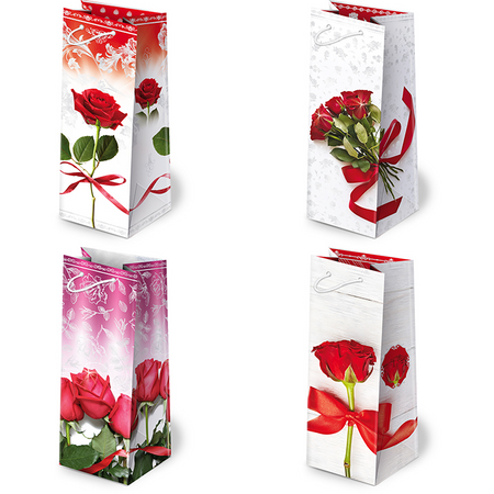 Torebki ozdobne AL2-32 Czerwone Róże 10 sztuk