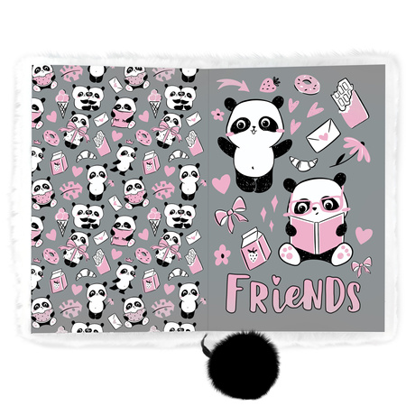 Pamiętnik pluszowy z kłódką Panda