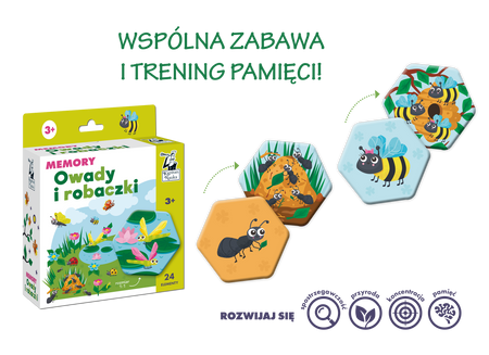 Gra memory Owady i robaczki Kapitan Nauka