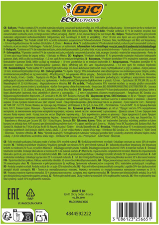 Pudełko Długopis BIC Round Stic Ecolutions niebieski 60 szt.