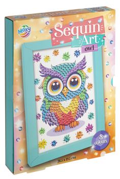 Obraz cekinowy z ramą Sowa