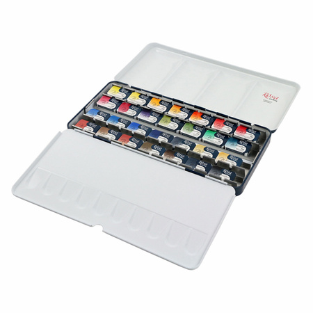 Farby akwarelowe w kostkach classic w metalowej kasetce 28 kolorów