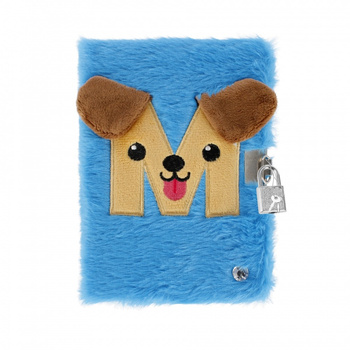 Pamiętnik pluszowy świecący z kłódką Blue M