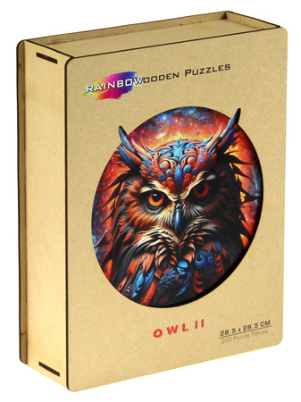 Puzzle 200 drewniane kolorowe Sowa 2