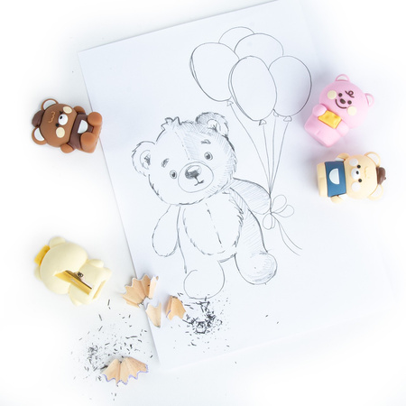 Gumka i temperówka Miś Kidea