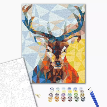 Malowanie po numerach BRUSHME 40x50 cm Jeleń w kalejdoskopie