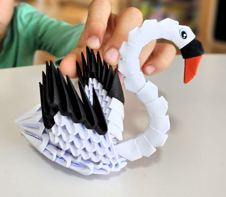 Origami 3D Łabędź