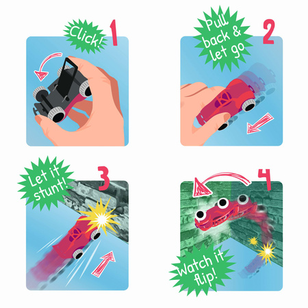 Samochód kaskaderski Speed 1szt.mix