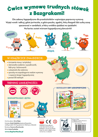 Bazgraki mówią trudne słowa. Ćwiczenia logopedyczne. Bazgraki