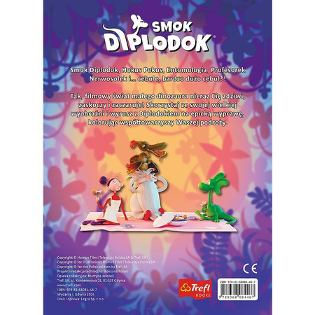 Smok Diplodok. Kolorowanka