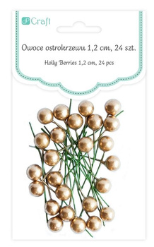 Owoce Ostrokrzewu złote 1,2cm 24szt.