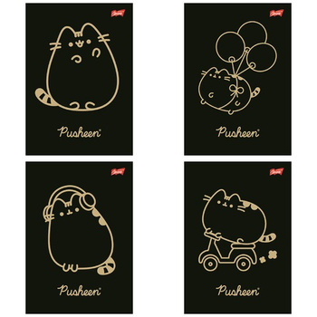 Paczka Zeszyt A5 60 k. kratka Pusheen Gold mix wzorów 10 szt.